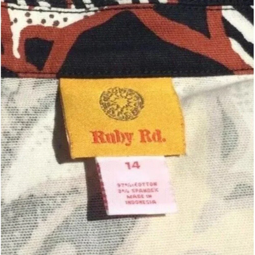 Ruby Rd Woman Jacket Size 14 Multicolor Bolero Flared Buttons Leaves Vintage